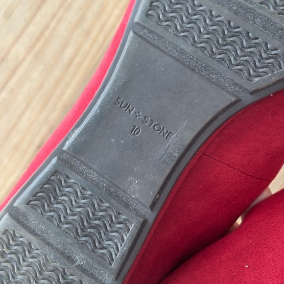 Sun + Stone Red Flats Classic Loafers - Picture 6 of 6